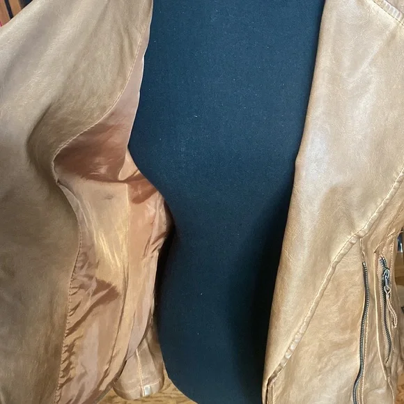 Camel leather jacket - Picture 3 of 5